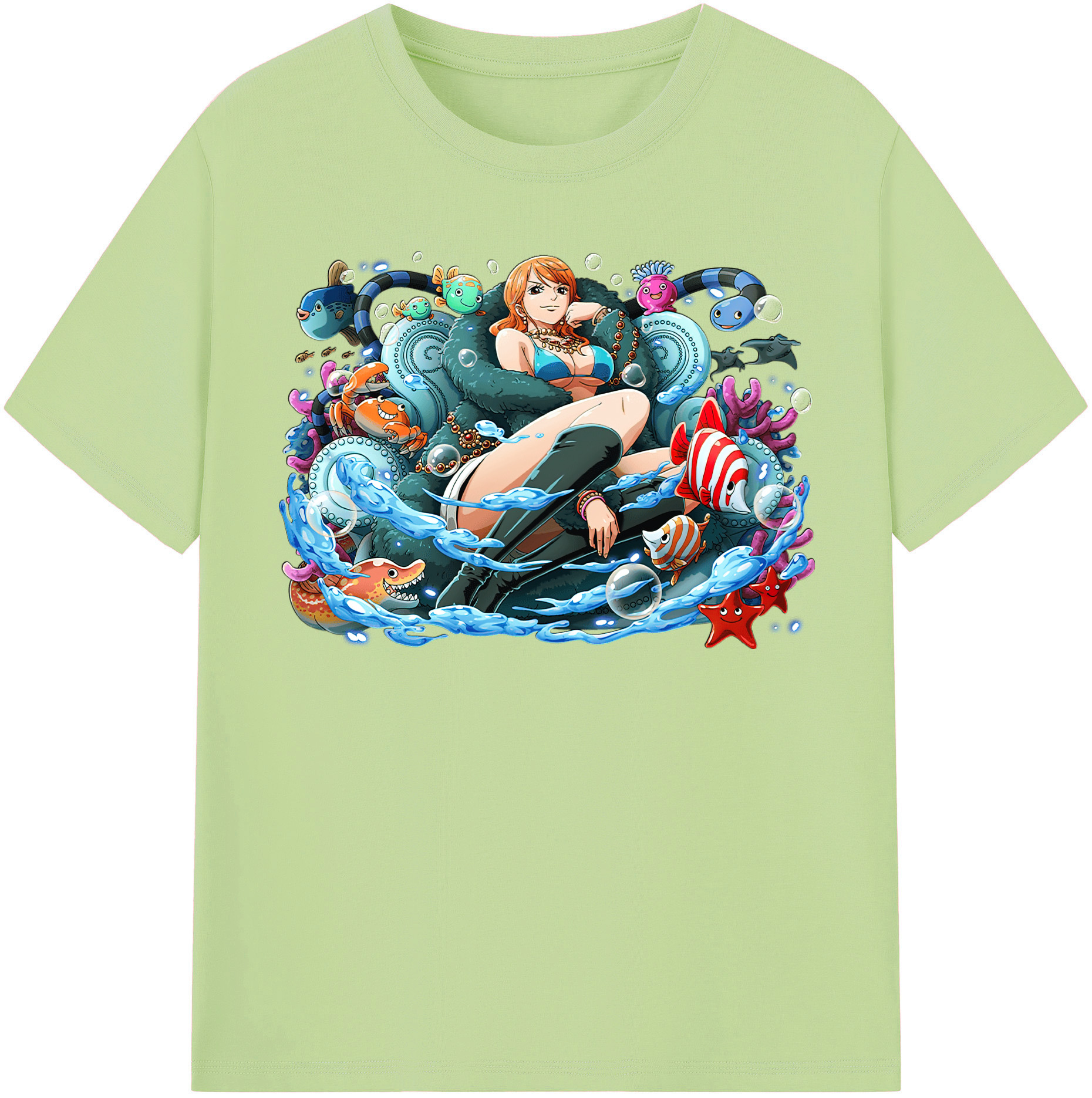ワンピース ナミ ONE PIECE Nami 綿100％半袖Tシャツ（フロントプリント）